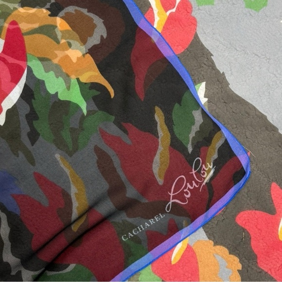 Cacharel LouLou Matching Scarf Set – Sheer Large & Smaller Poly Square - Picture 7 of 12